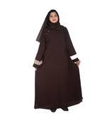 Brown plain crepe abaya