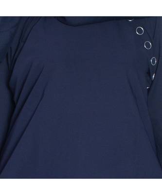 Blue plain crepe abaya 5