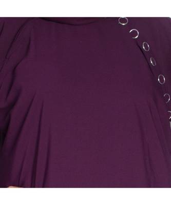Purple plain crepe abaya 5