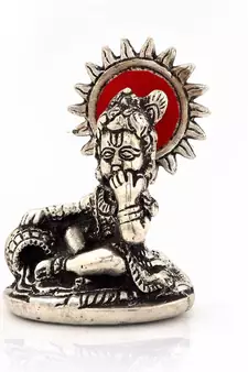 White Metal Lord Ladoo Gopal Krishna Puja Idol