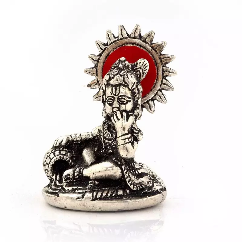 White Metal Lord Ladoo Gopal Krishna Puja Idol