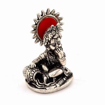 White Metal Lord Ladoo Gopal Krishna Puja Idol 2