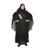 Green plain art silk abaya