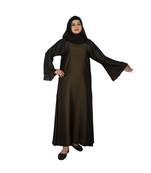 Green plain art silk abaya