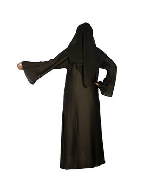 Green plain art silk abaya 2