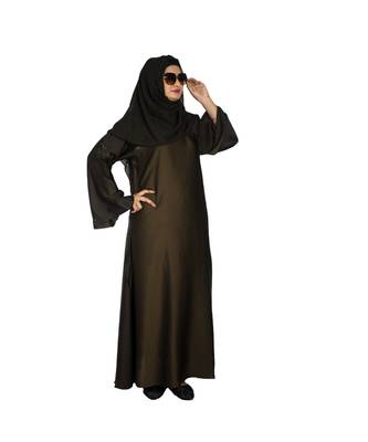 Green plain art silk abaya 4