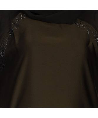 Green plain art silk abaya 5