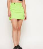 Green plain cotton skirts