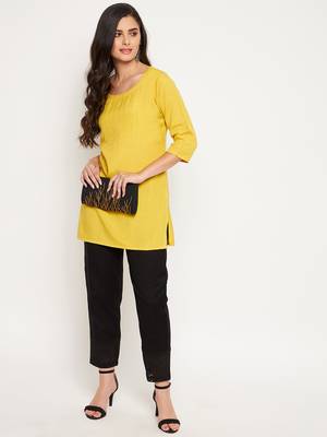 Black plain cotton trousers 3