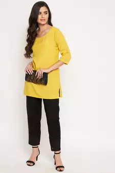 Black plain cotton trousers