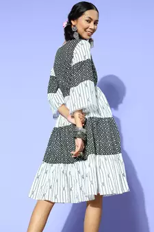 Black printed cotton maxi-dresses
