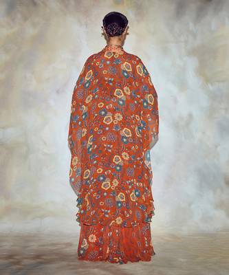 Rust Jaal Print Kaftan 5