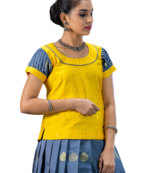 Shivangi Girls Grey Divine Lotus Pavadai Set!!!