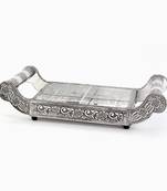 White Metal Dry fruit Tray Handicraft Gift