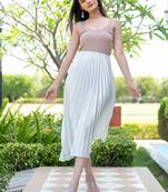 White plain satin skirts