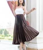 Brown plain satin skirts