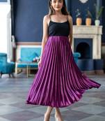 Purple plain satin skirts