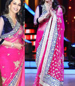 Madhuri Dixit Rani Pink Saree