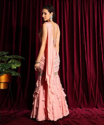 Blush Pre Draped Saree 5