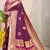 Wine woven kanchipuram art silk saree with blouse