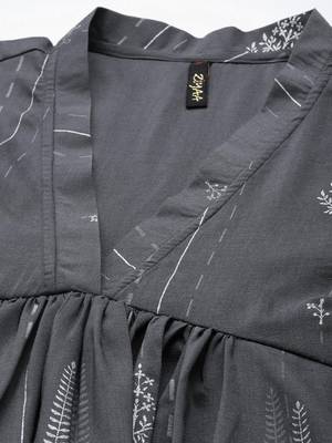 Grey printed art silk kurtas-and-kurtis 4