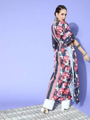 Black printed art silk kurtas-and-kurtis 3