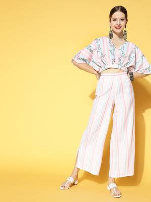 Peach printed rayon kurta sets 1
