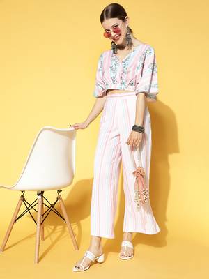Peach printed rayon kurta sets 5