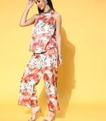 Multicolor printed art silk kurta sets