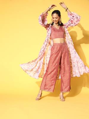 Red printed georgette kurta sets 1