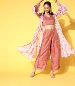 Red printed georgette kurta sets