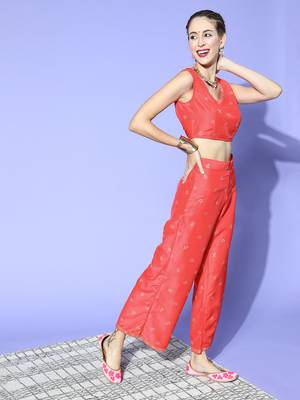 Peach printed georgette kurta sets 2