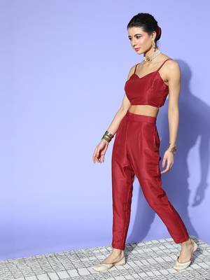Red printed georgette kurta sets 2
