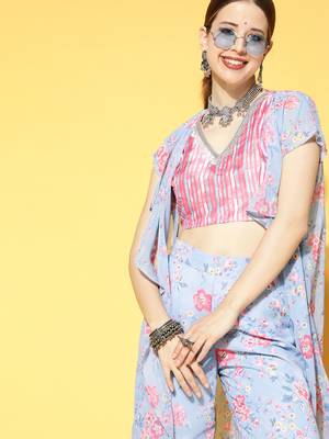 Pink printed georgette kurta sets 4