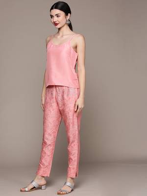 Pink printed georgette kurta sets 2