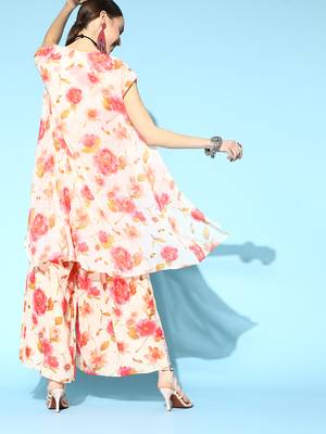 Multicolor printed art silk kurta sets 3