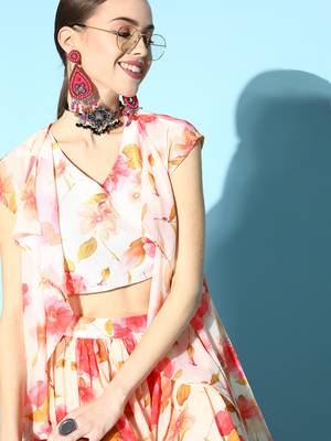 Multicolor printed art silk kurta sets 4