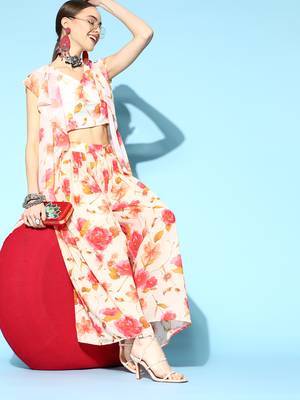 Multicolor printed art silk kurta sets 5