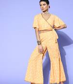 Mustard printed crepe kurta sets