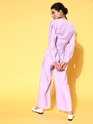 Lavender plain art silk kurta sets 3