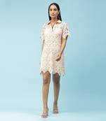 Pink Schiffli Polo T-Shirt Dress With Camisole by LABEL