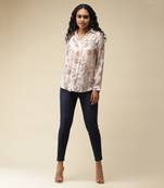 Ecru Floral Printed Shirt