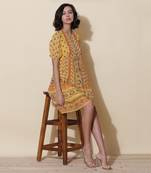 Yellow Printed Short Dress