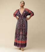 Blue Floral Print Maxi dress by LABEL