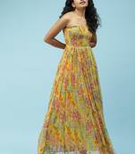 Yellow Floral Printed Maxi Dress