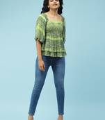 Green Printed Top