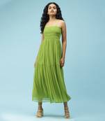 Green Smocked Maxi Dress