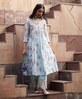 Gulab Ivory And Maroon Cotton Kurta-Sets 1