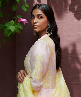 Gulmohar Pale Pink And Yellow Kurta-Sets  6