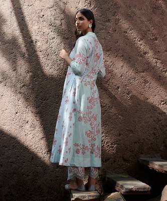 Gulab Pale Blue With Onion Pink Kurta-Sets 6